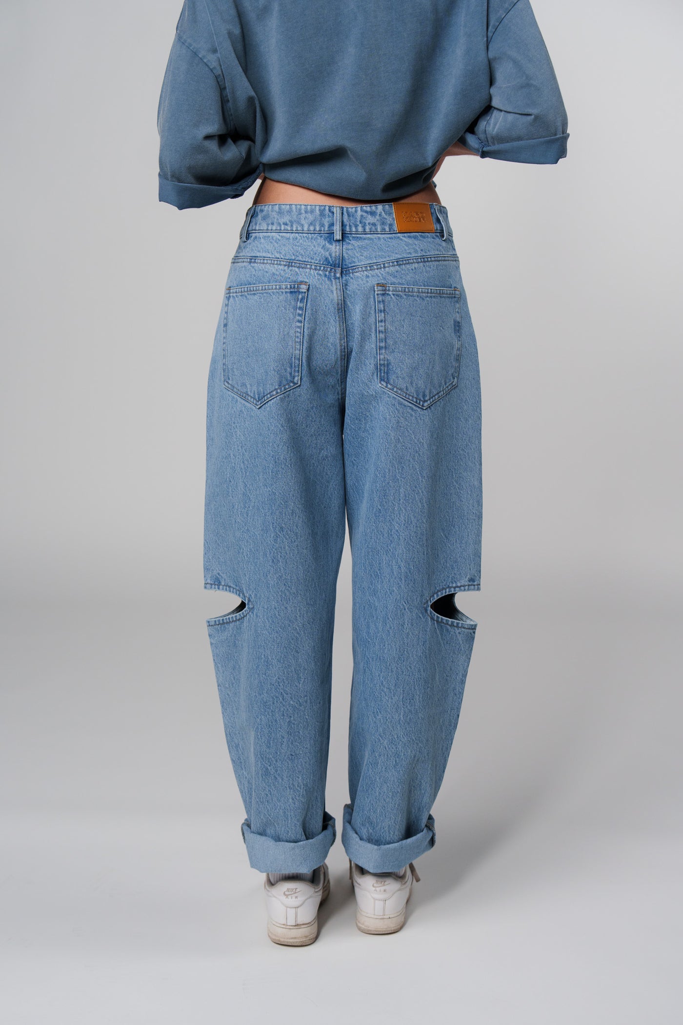 Denim Pants Blue Cut Out