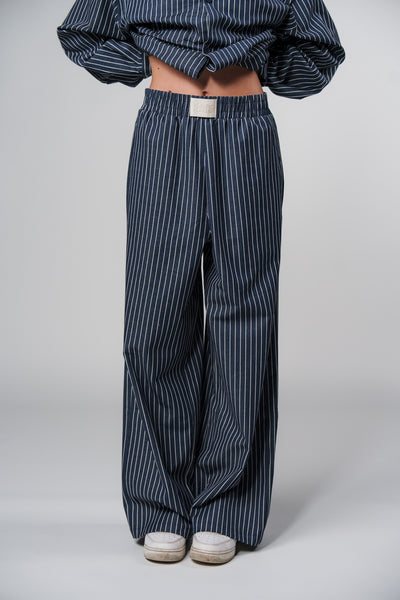 Woven Pants Striped Navy