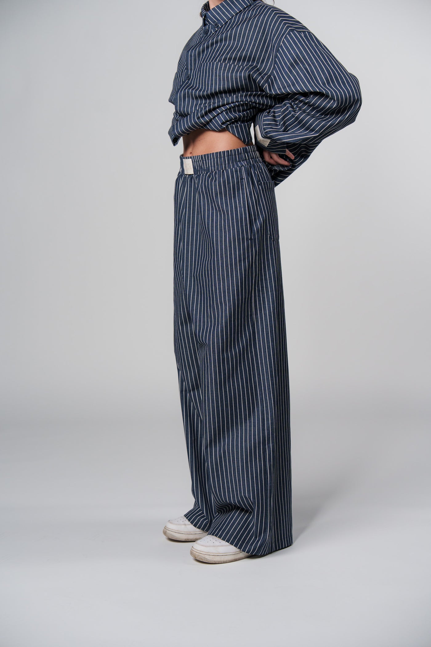 Woven Pants Striped Navy