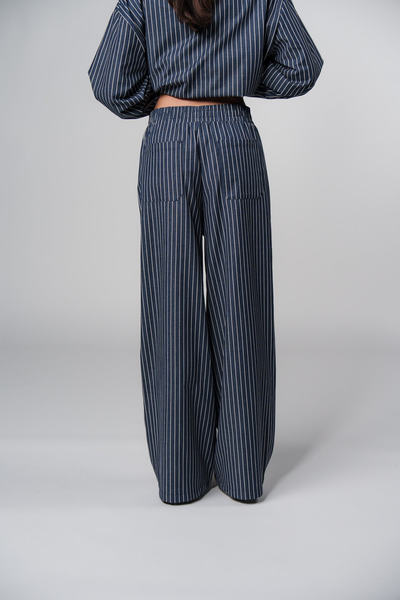 Woven Pants Striped Navy