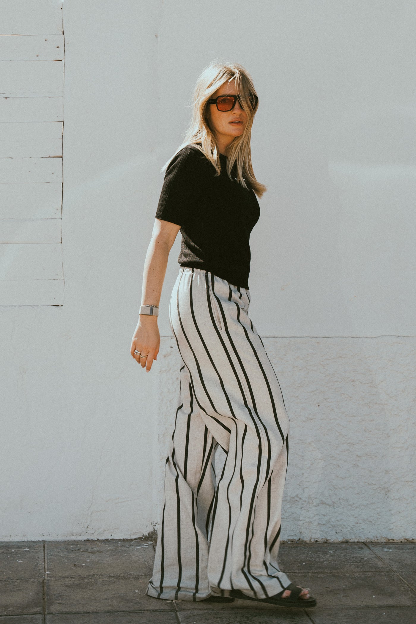 Woven Pants Striped Melange