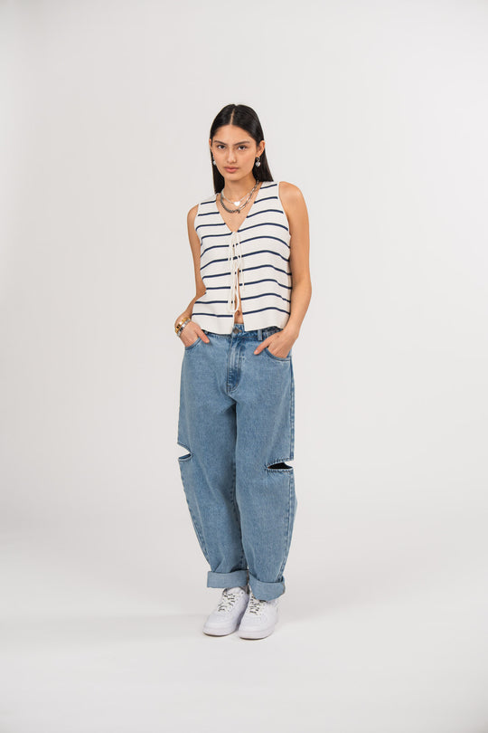 Alternative Ansicht von Denim Pants Cut Out Blue  aus End Of Season Sale Kollektion im Angebot