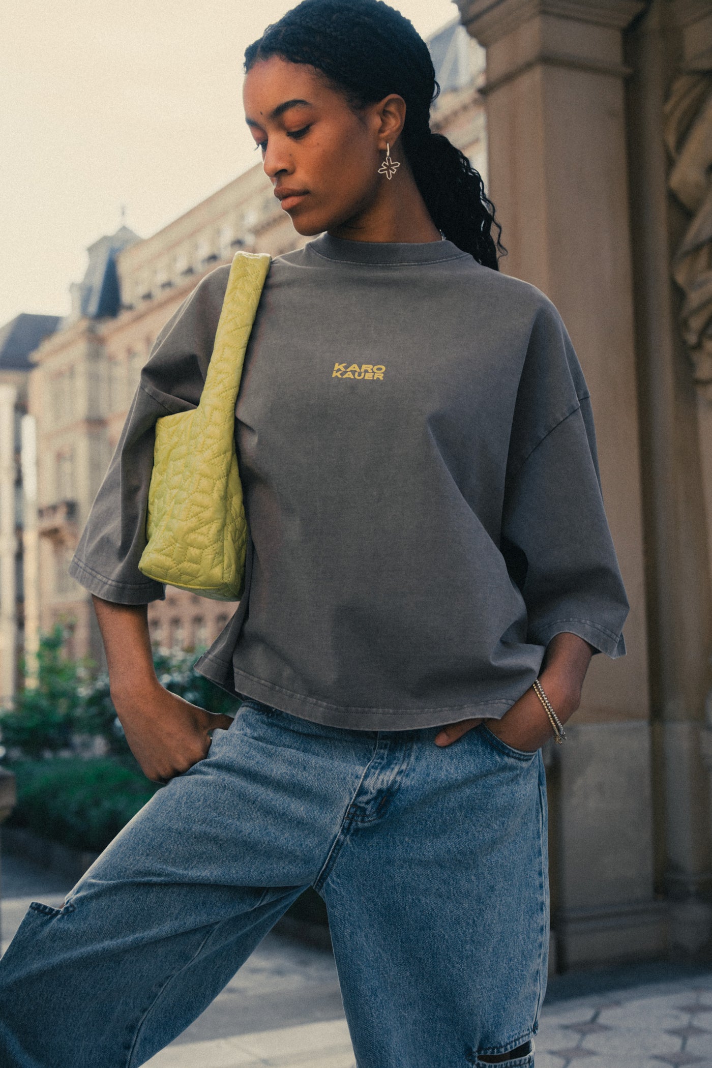 T-Shirt Cropped Washed Grey