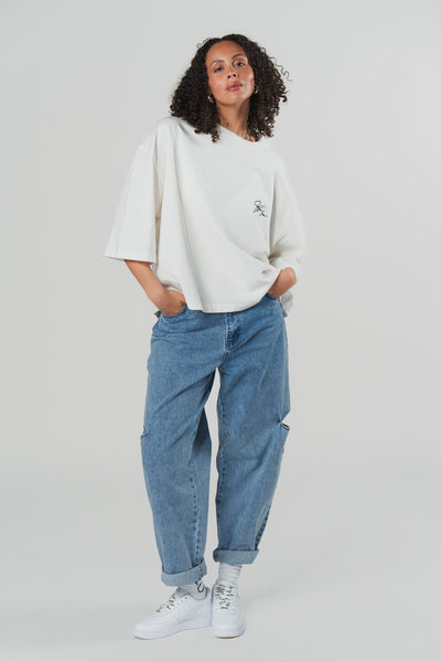 Denim Pants Blue Cut Out Petite