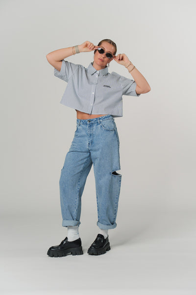 Cropped Blouse Striped