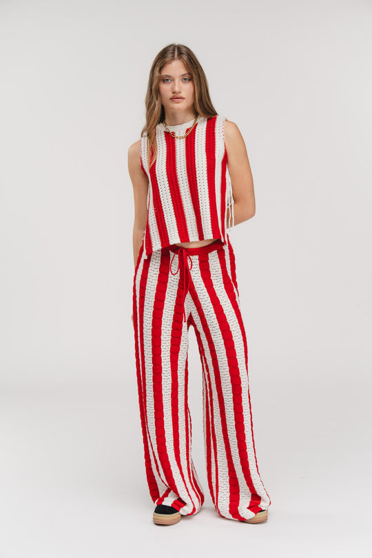 Bild von Knit Pants Striped Red  aus Women Kollektion ausverkauft