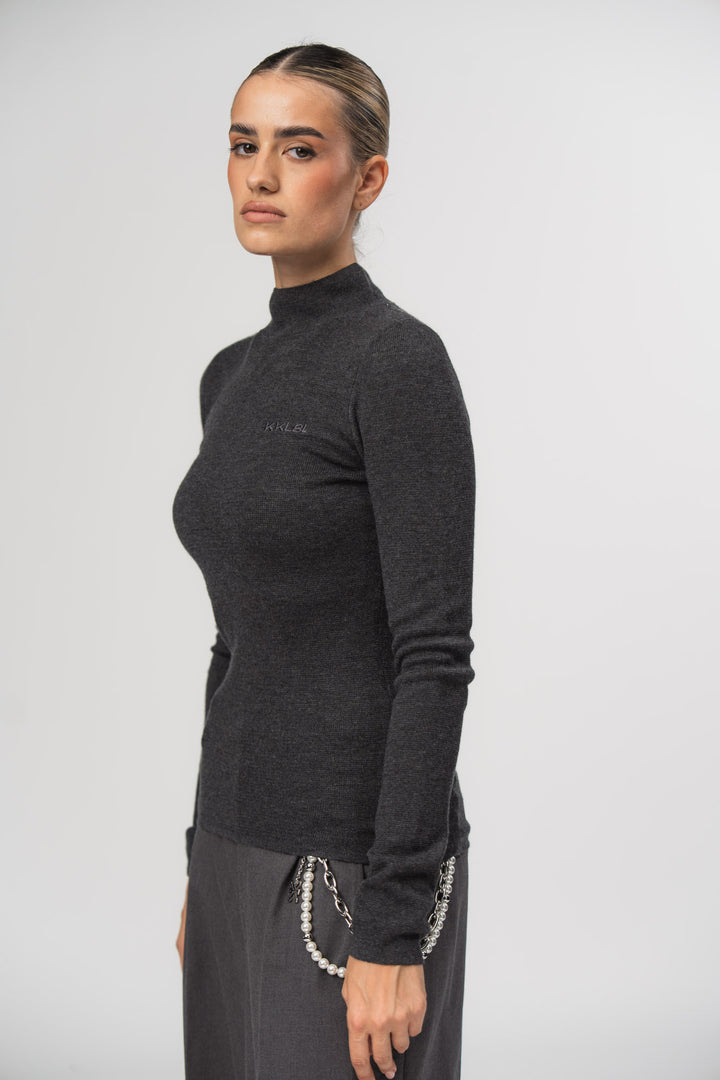 Knit Turtleneck Dark Grey