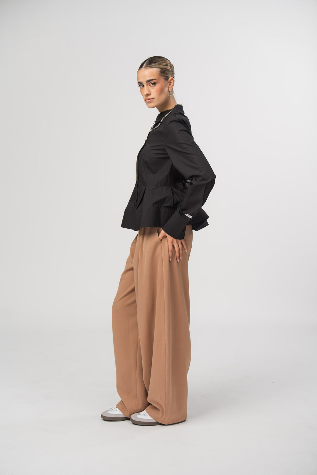 Peplum Blouse Black