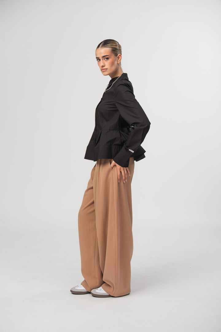 Peplum Blouse Black