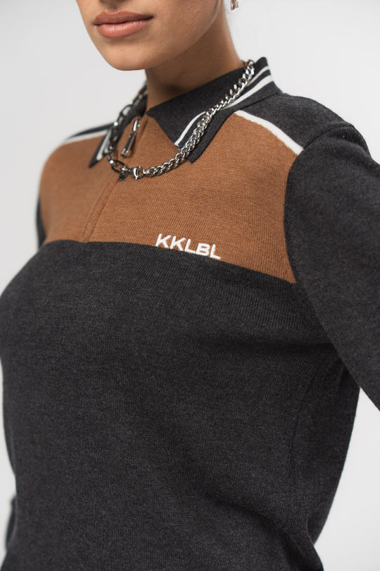 Alternative Ansicht von Knit Poloshirt Dark Grey  aus Story 526 Kollektion
