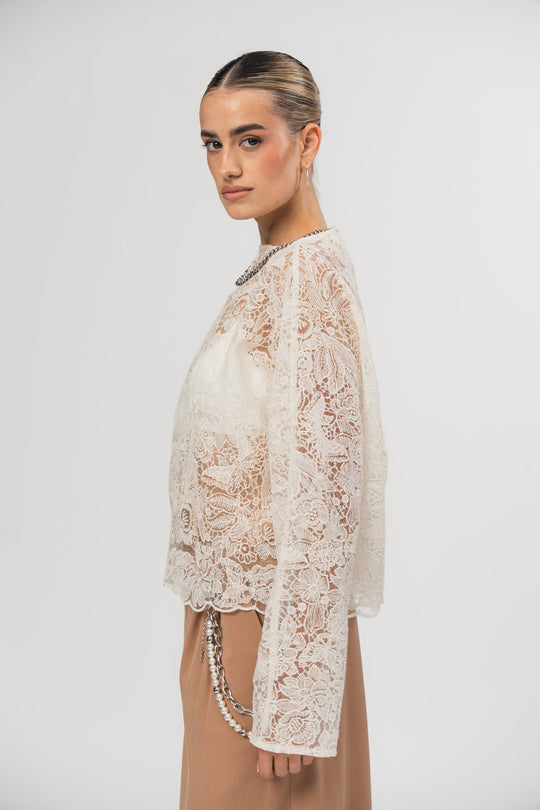 Alternative Ansicht von Lace Longsleeve Creme  aus Story 526 Kollektion