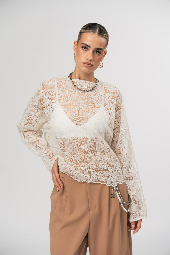Lace Longsleeve Creme