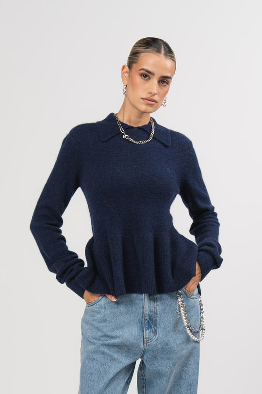 Alternative Ansicht von Knit Peplum Sweater Royal Blue  aus Story 526 Kollektion