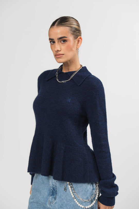 Bild von Knit Peplum Sweater Royal Blue  aus Story 526 Kollektion