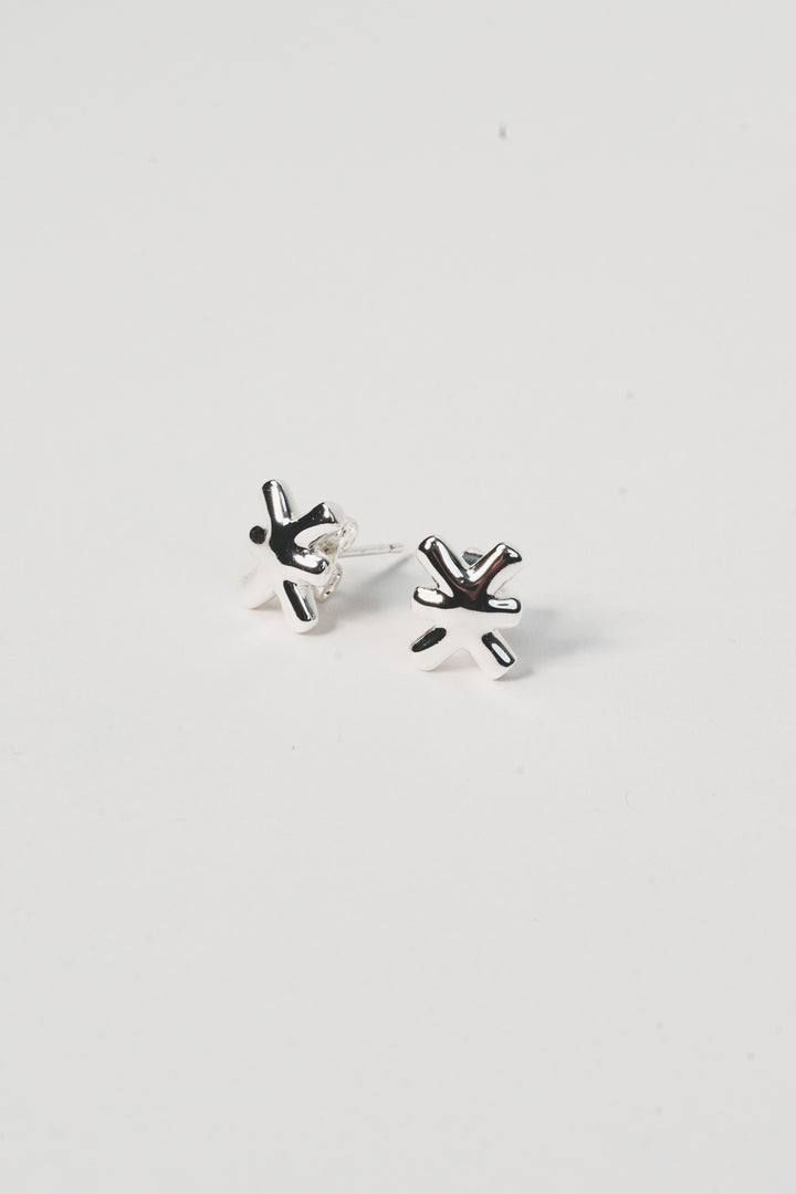 Earring Logo Silver - Karo Kauer Label