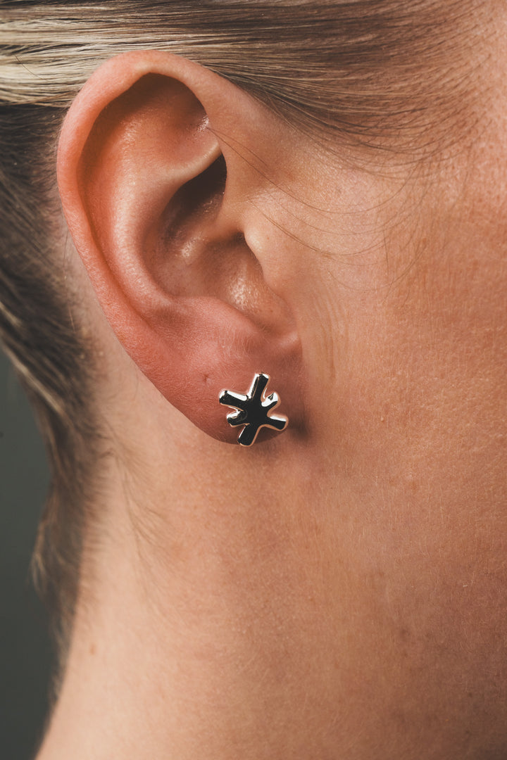 Earring Logo Silver - Karo Kauer Label