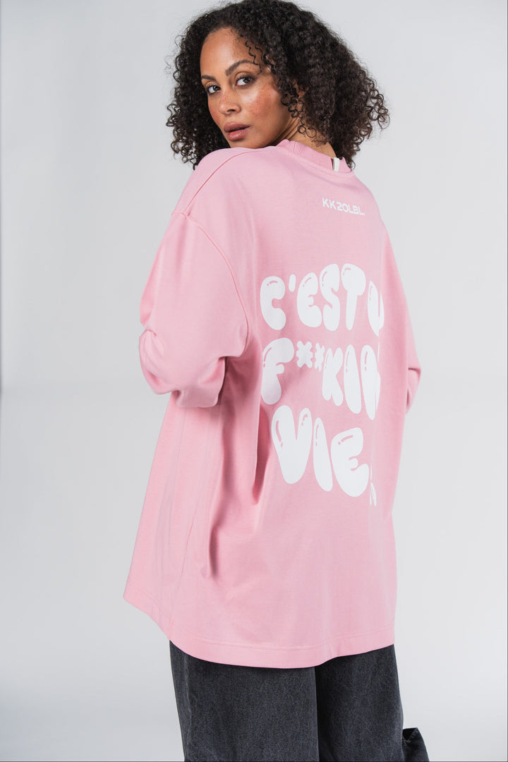 Oversize Longsleeve La Vie - Karo Kauer Label