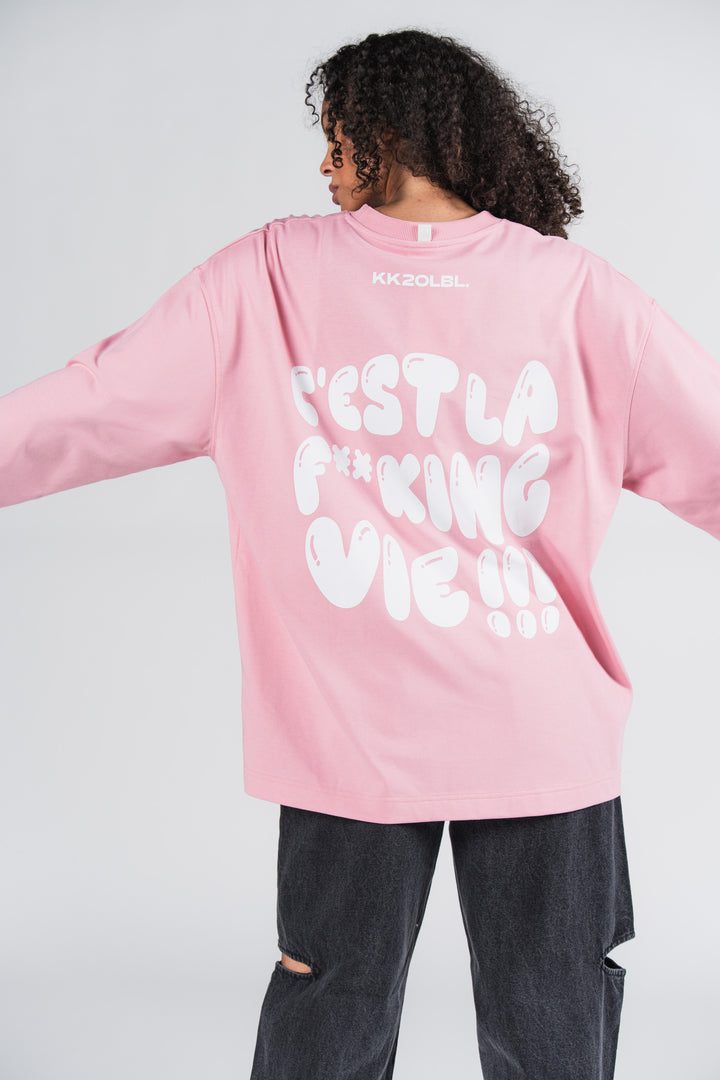 Oversize Longsleeve La Vie - Karo Kauer Label