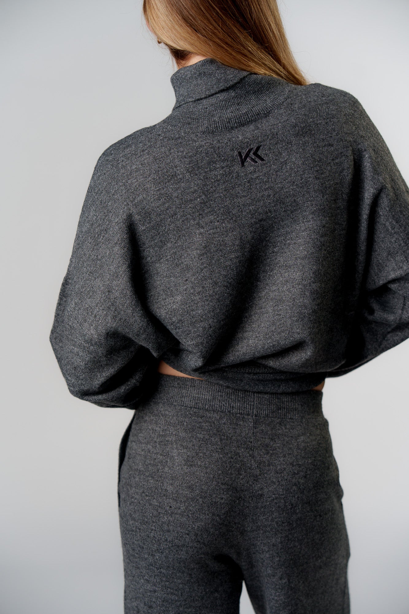 Turtleneck Knit Pullover Dark Grey