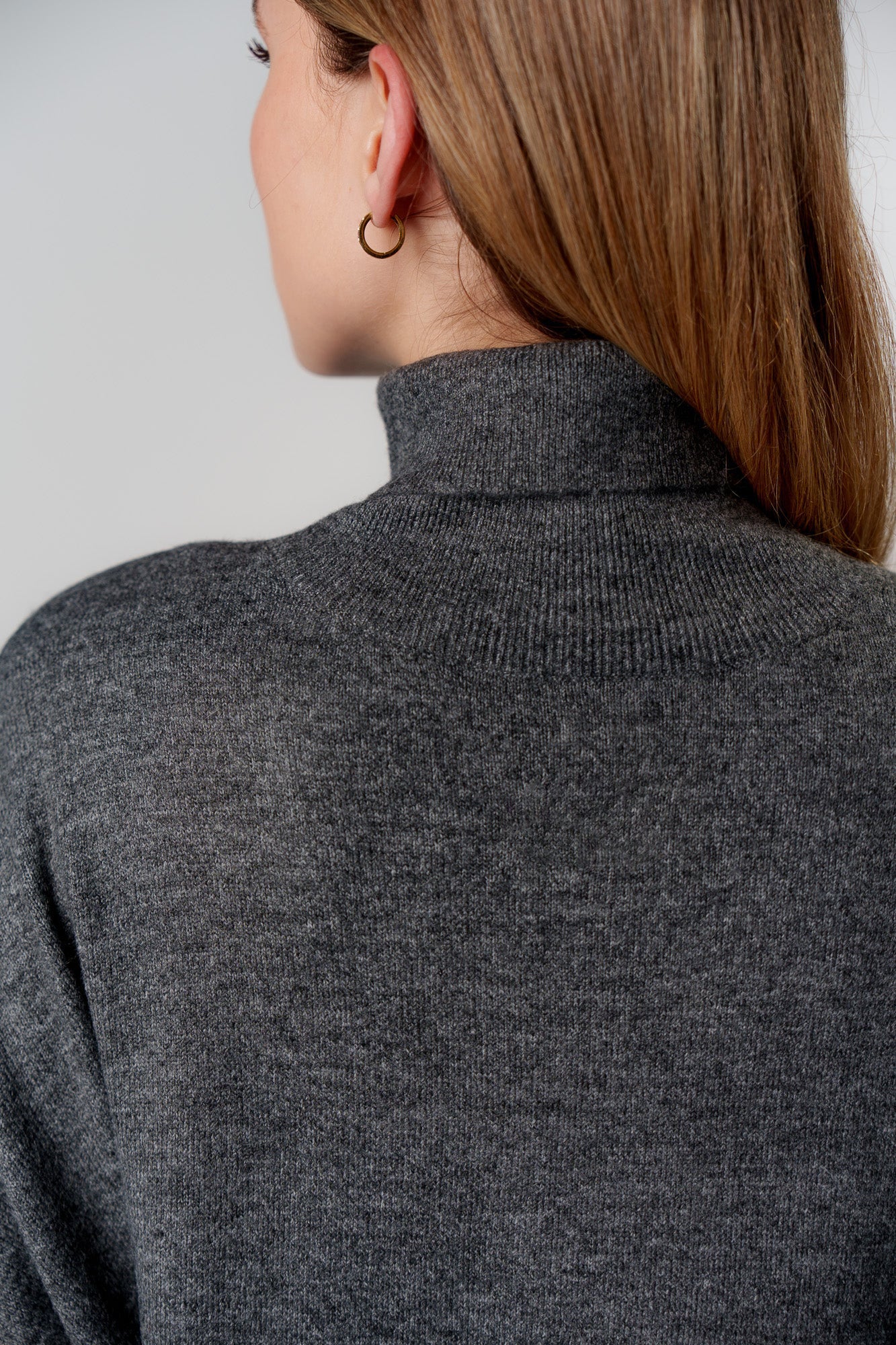 Turtleneck Knit Pullover Dark Grey