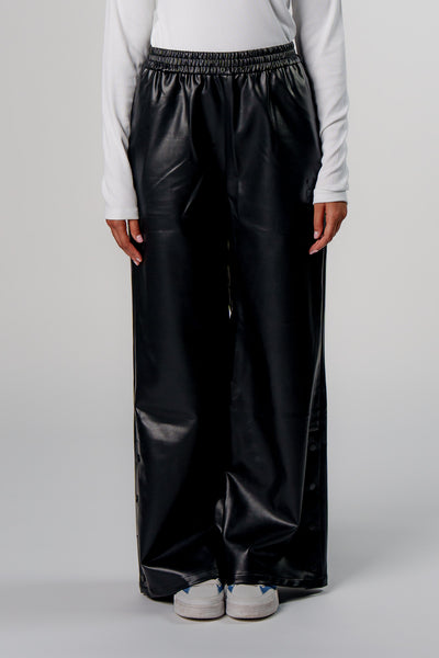 Leather Trackpants Black