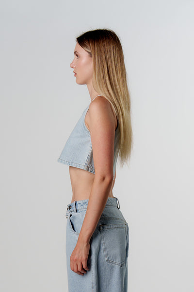 Denim Cropped Top