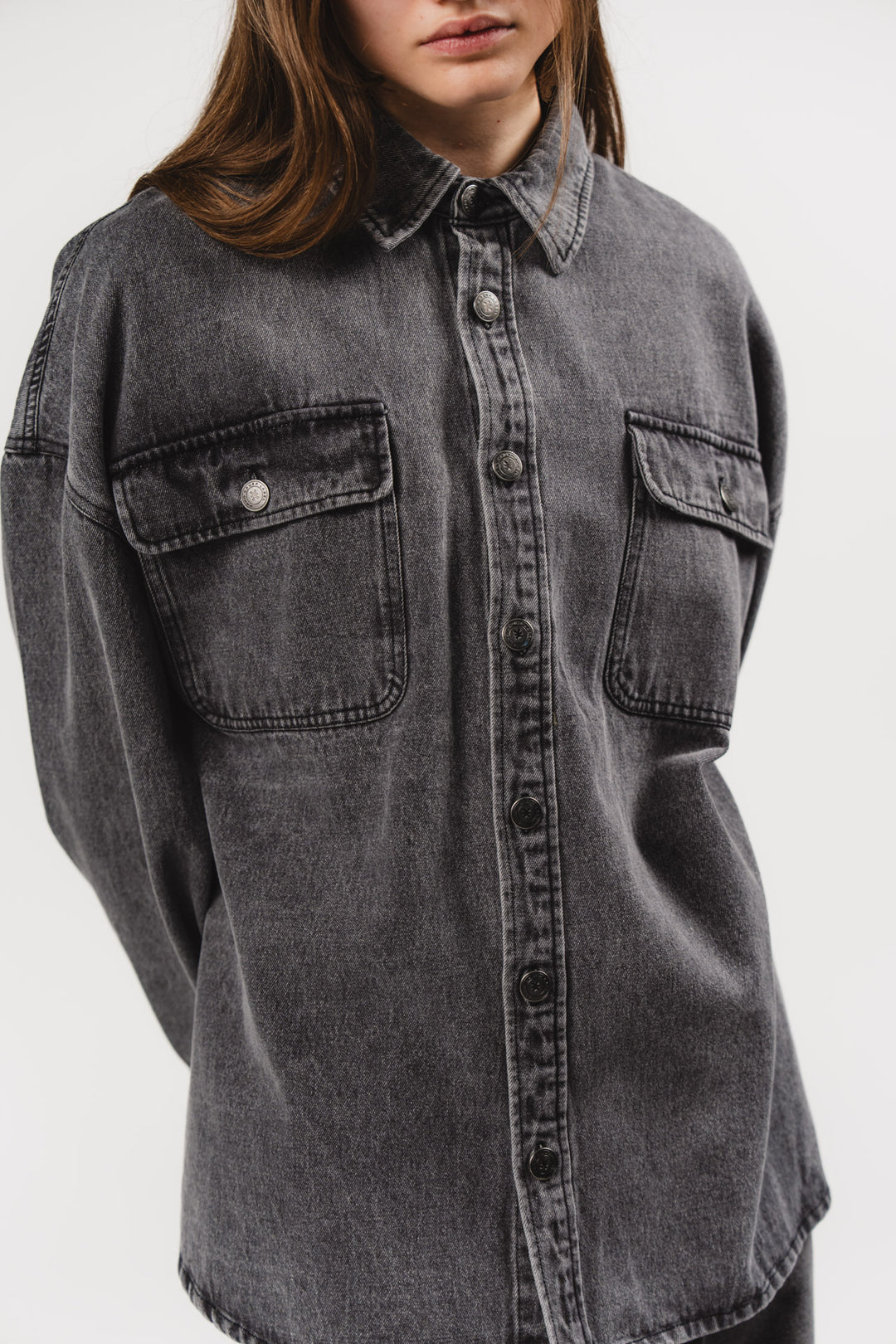 Denim Overshirt Grey - Karo Kauer Label