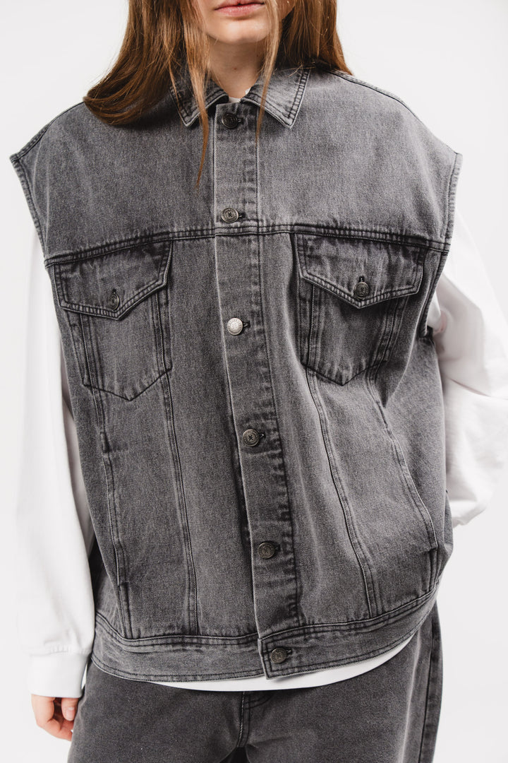 Denim Vest Grey - Karo Kauer Label