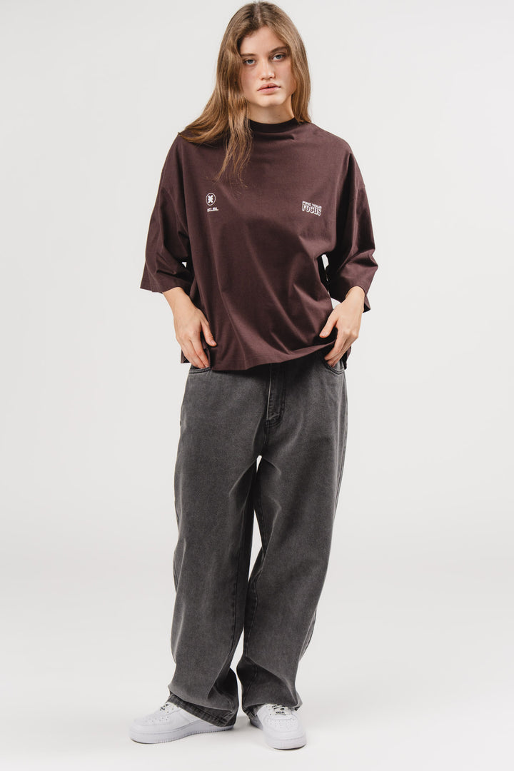 T-Shirt Cropped Brown - Karo Kauer Label