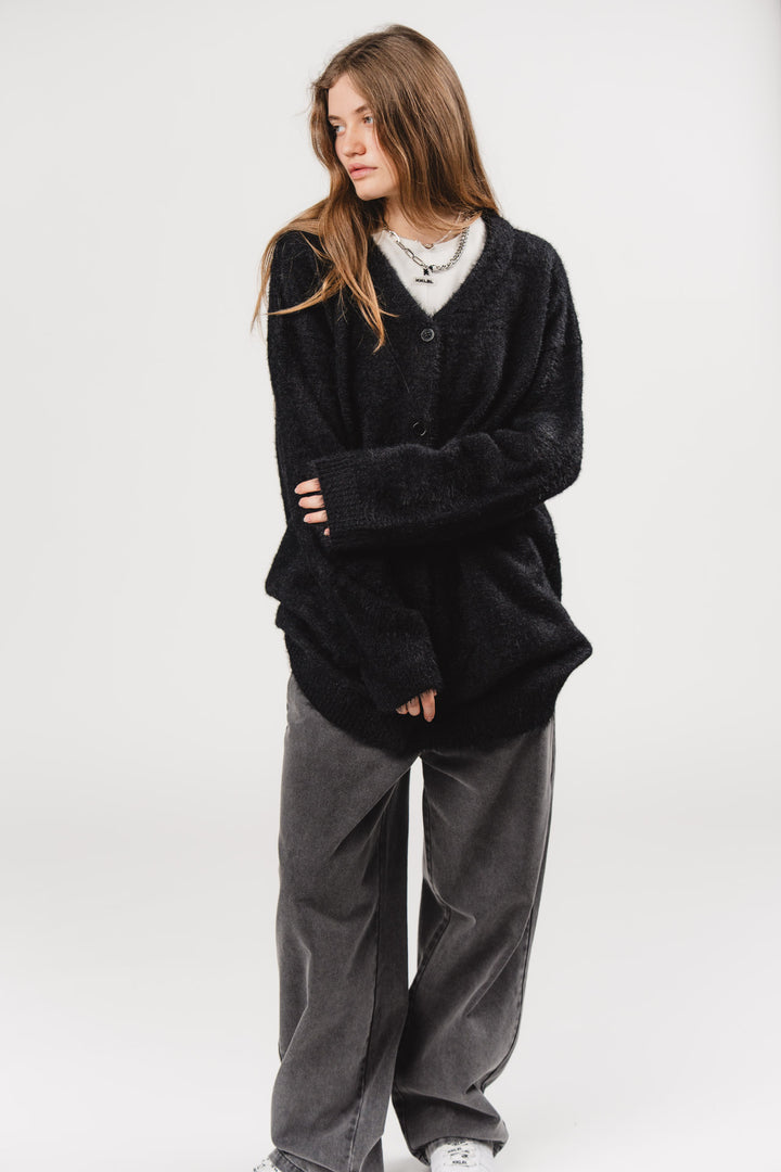 Knit Cardigan Black - Karo Kauer Label