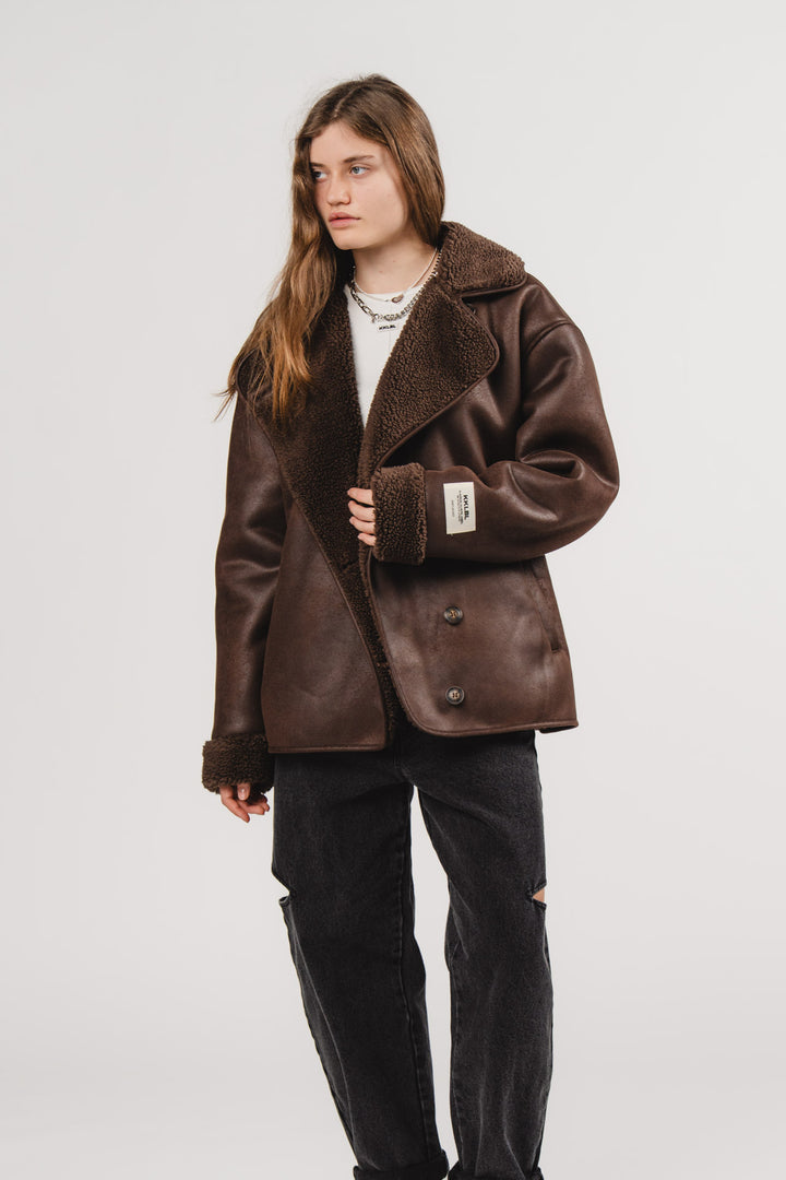 Faux Leather Jacket Brown - Karo Kauer Label