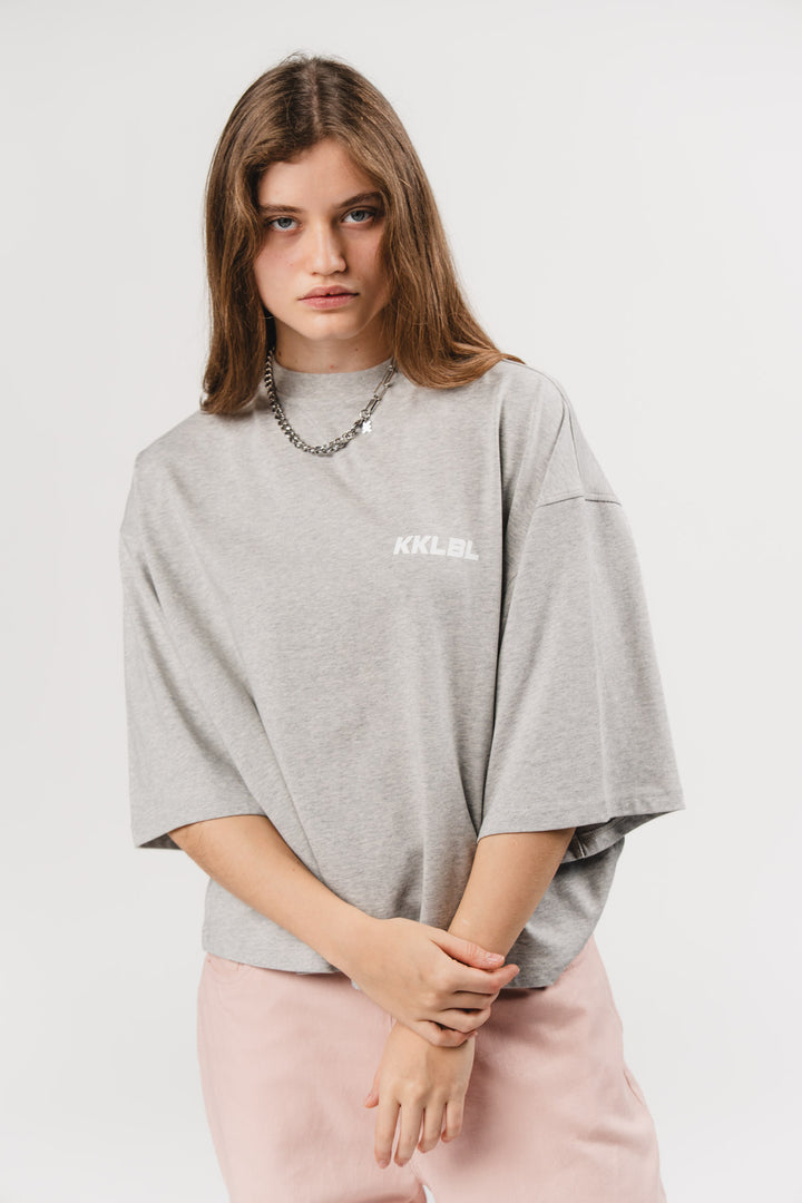 T-Shirt Cropped Grey Melange - Karo Kauer Label