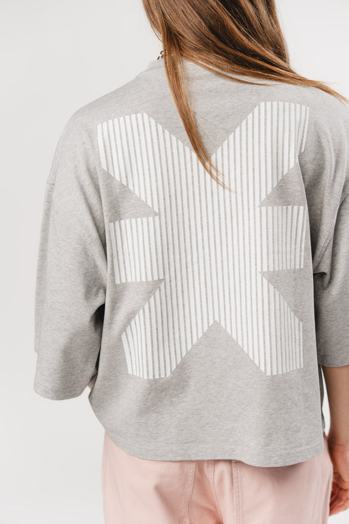 T-Shirt Cropped Grey Melange - Karo Kauer Label