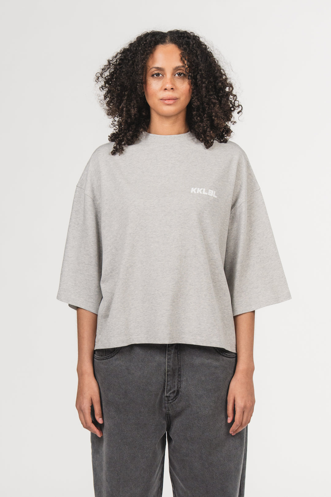 T-Shirt Cropped Grey Melange - Karo Kauer Label