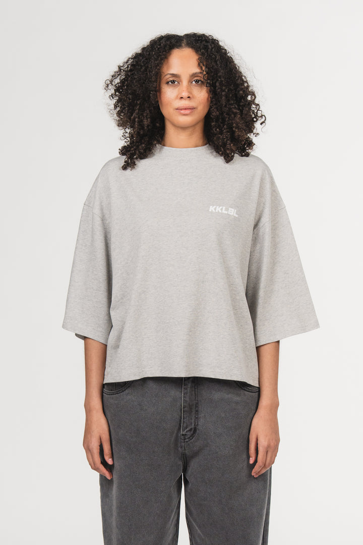 T-Shirt Cropped Grey Melange - Karo Kauer Label