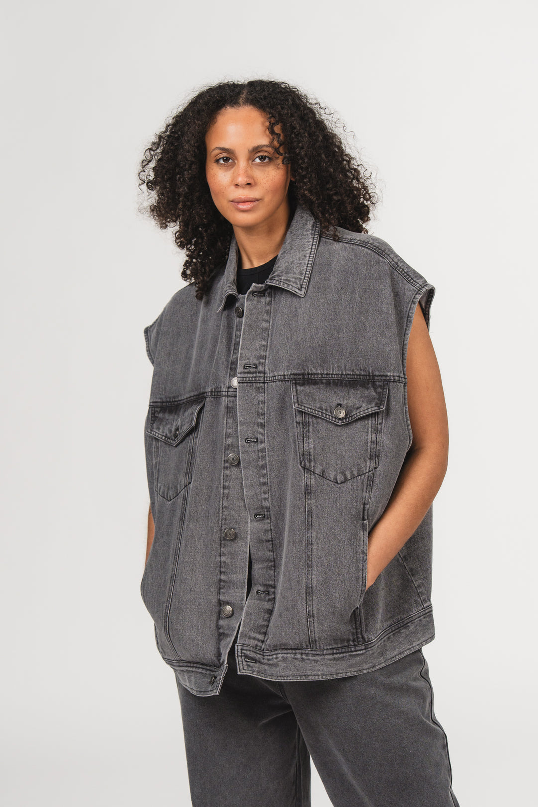 Denim Vest Grey - Karo Kauer Label