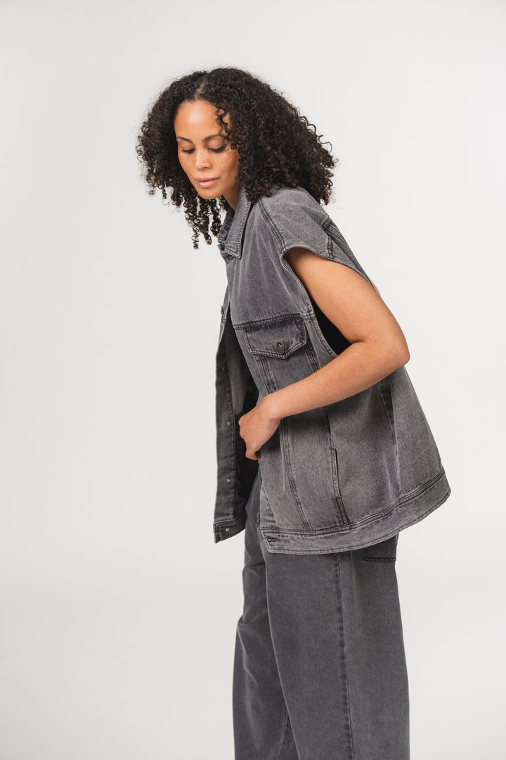 Denim Vest Grey - Karo Kauer Label
