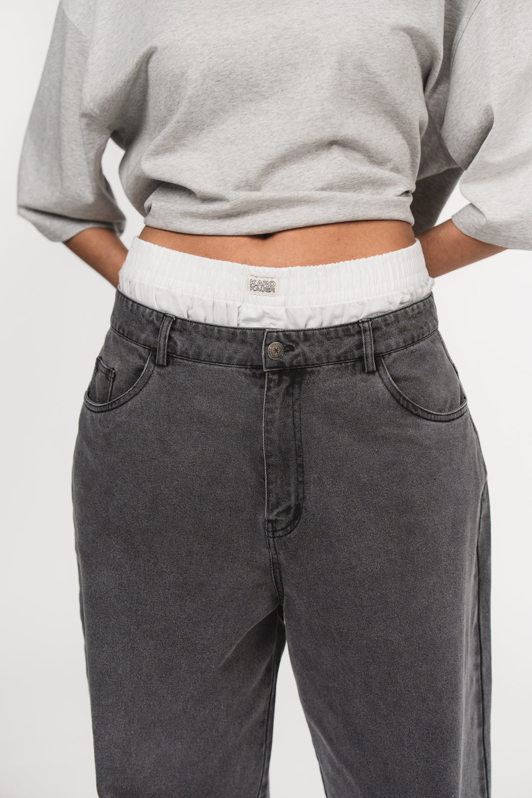 Denim Boxer Pants Grey - Karo Kauer Label