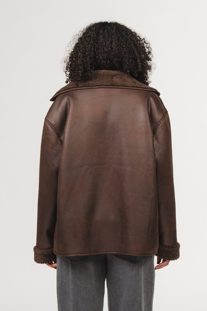 Faux Leather Jacket Brown - Karo Kauer Label