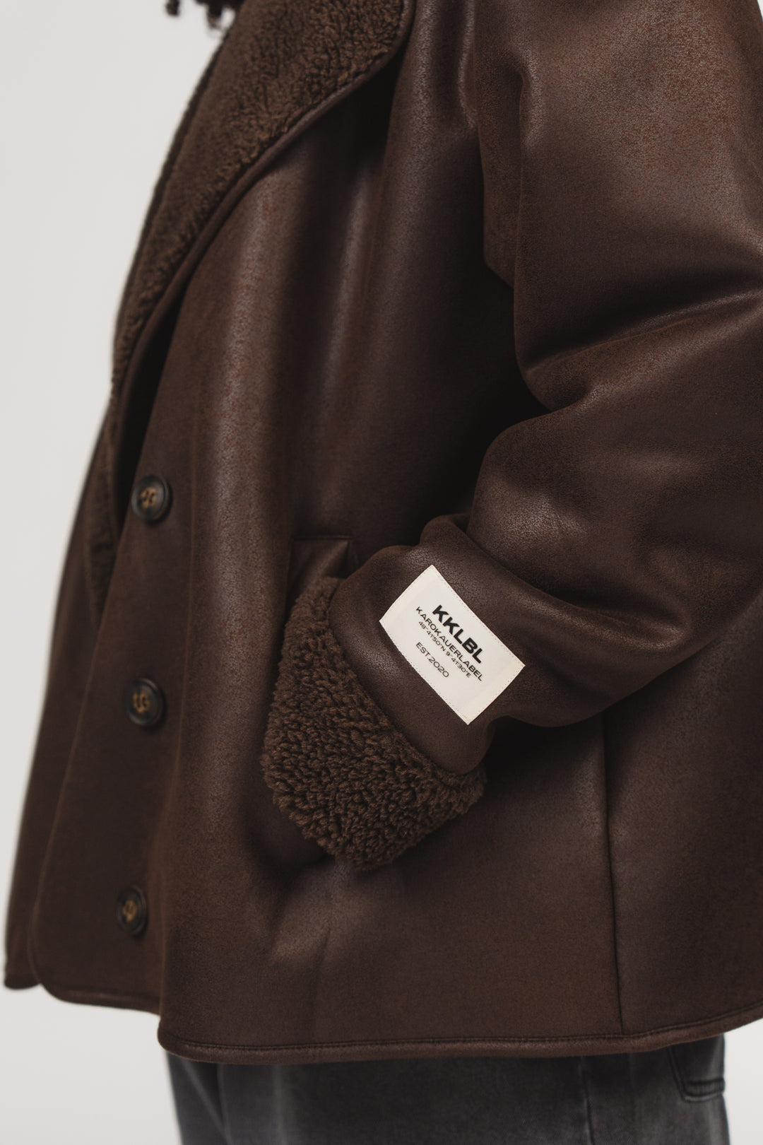Faux Leather Jacket Brown - Karo Kauer Label