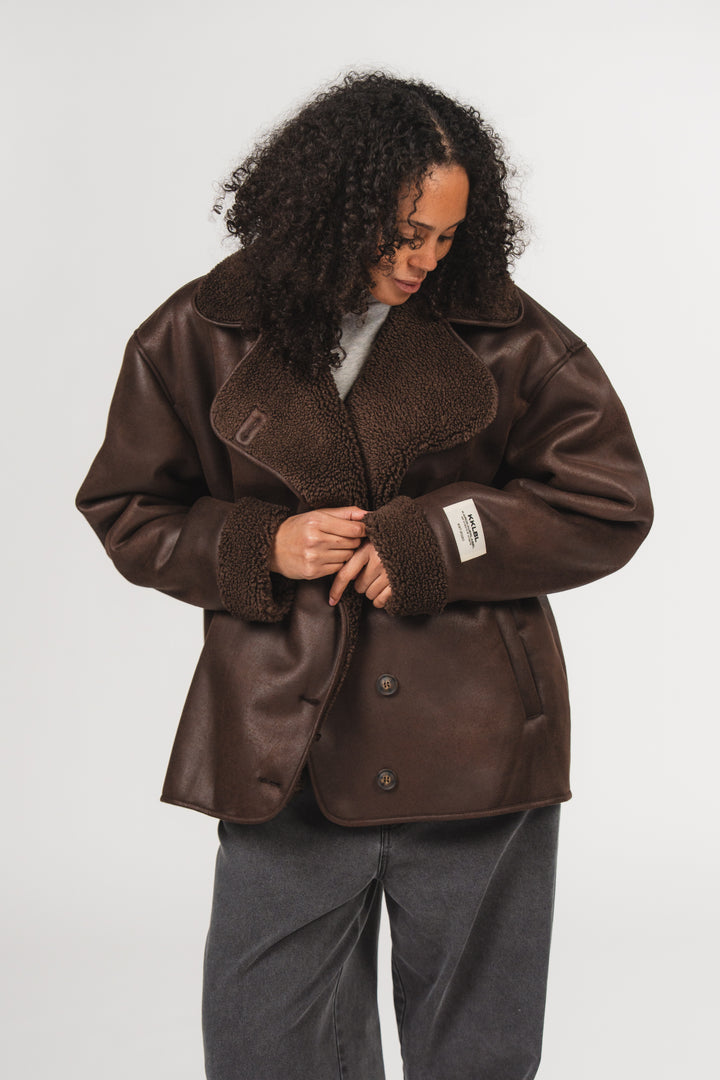 Faux Leather Jacket Brown - Karo Kauer Label