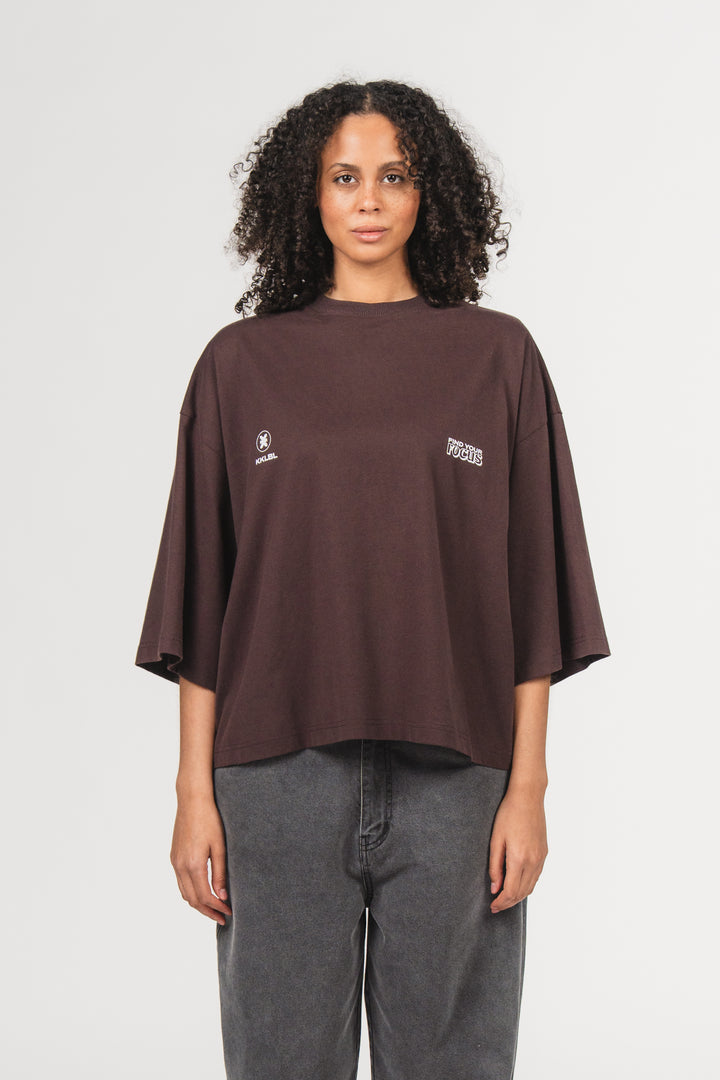 T-Shirt Cropped Brown - Karo Kauer Label