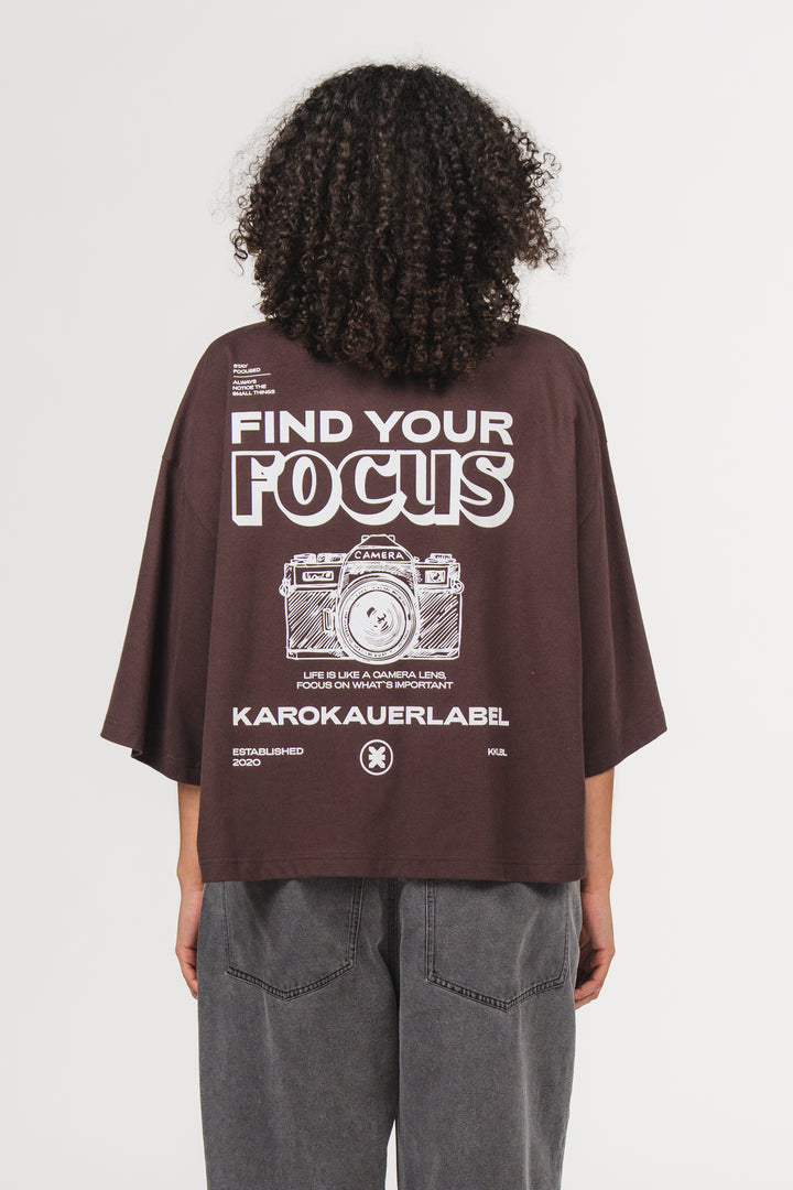 T-Shirt Cropped Brown - Karo Kauer Label
