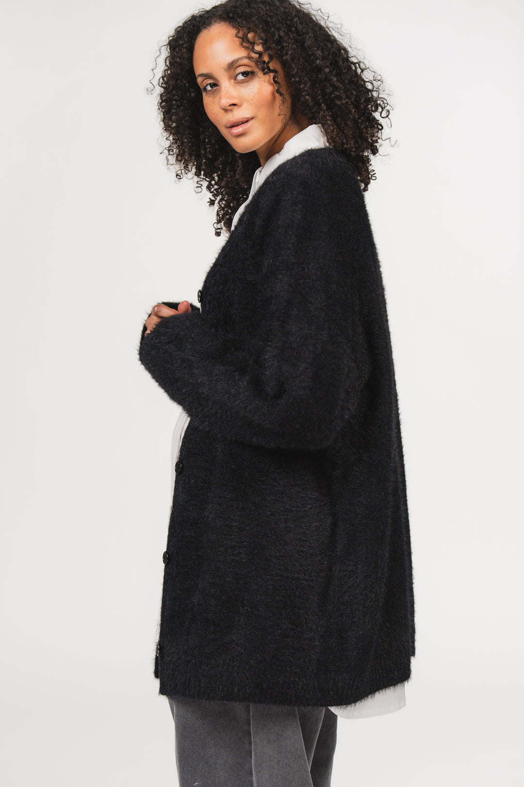 Knit Cardigan Black - Karo Kauer Label