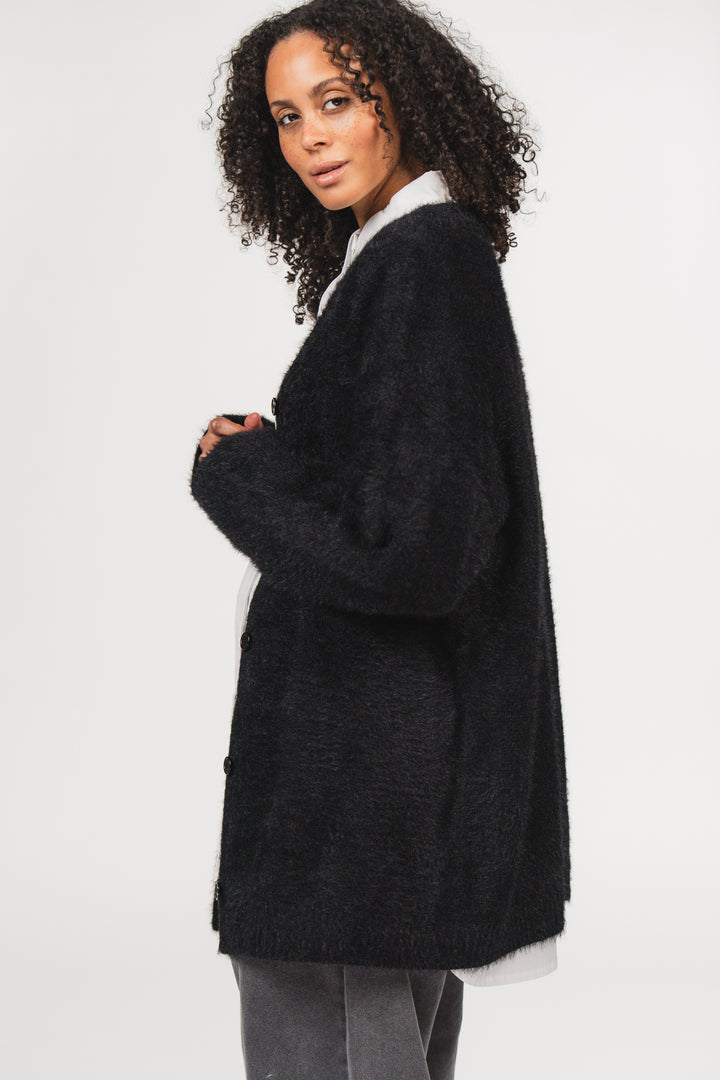 Knit Cardigan Black - Karo Kauer Label