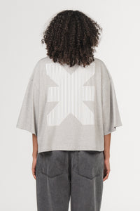 T-Shirt Cropped Grey Melange - Karo Kauer Label