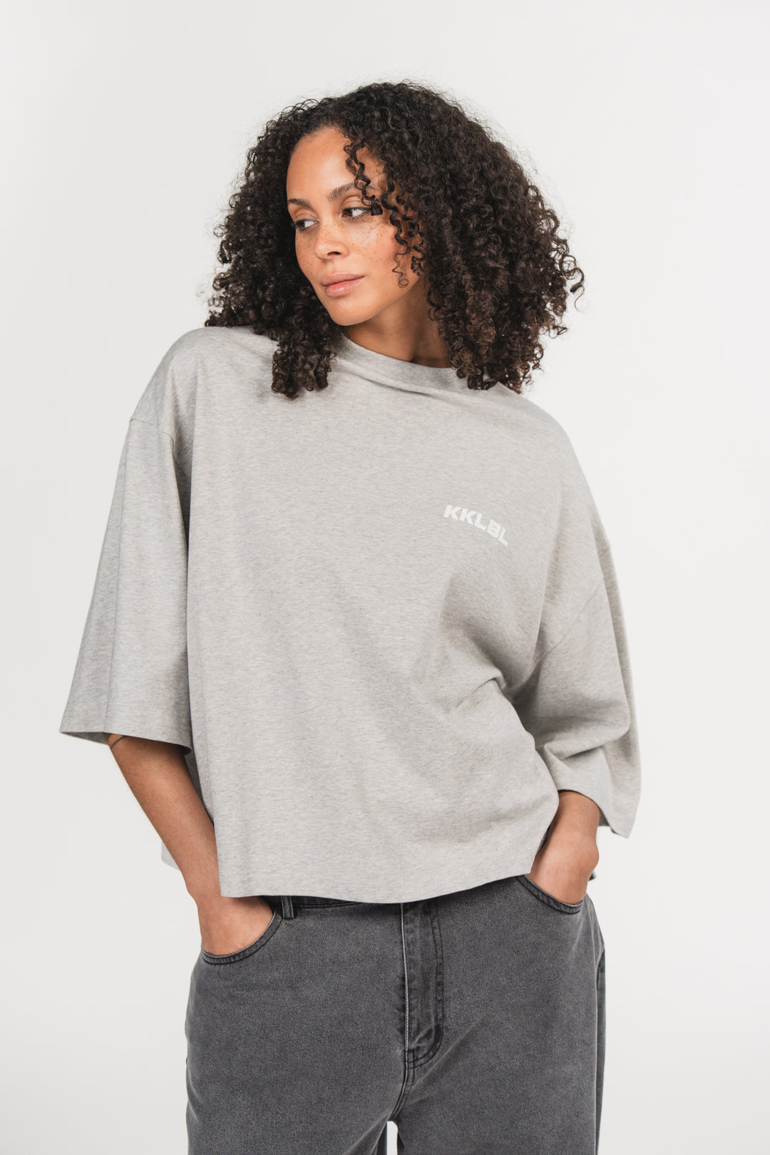 T-Shirt Cropped Grey Melange - Karo Kauer Label