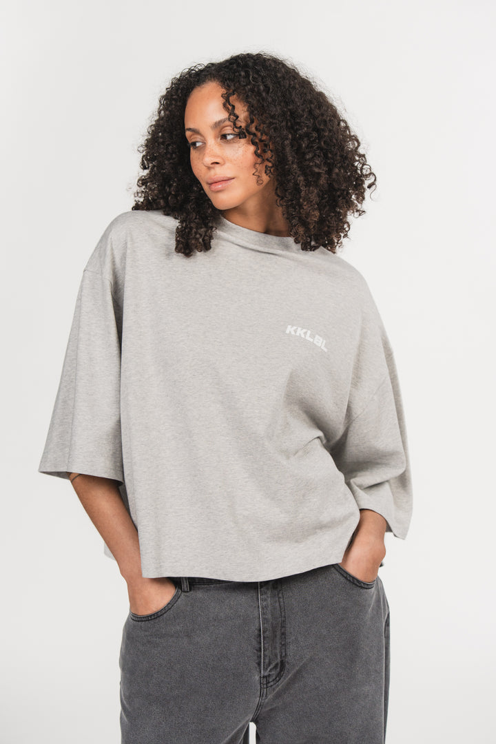 T-Shirt Cropped Grey Melange - Karo Kauer Label