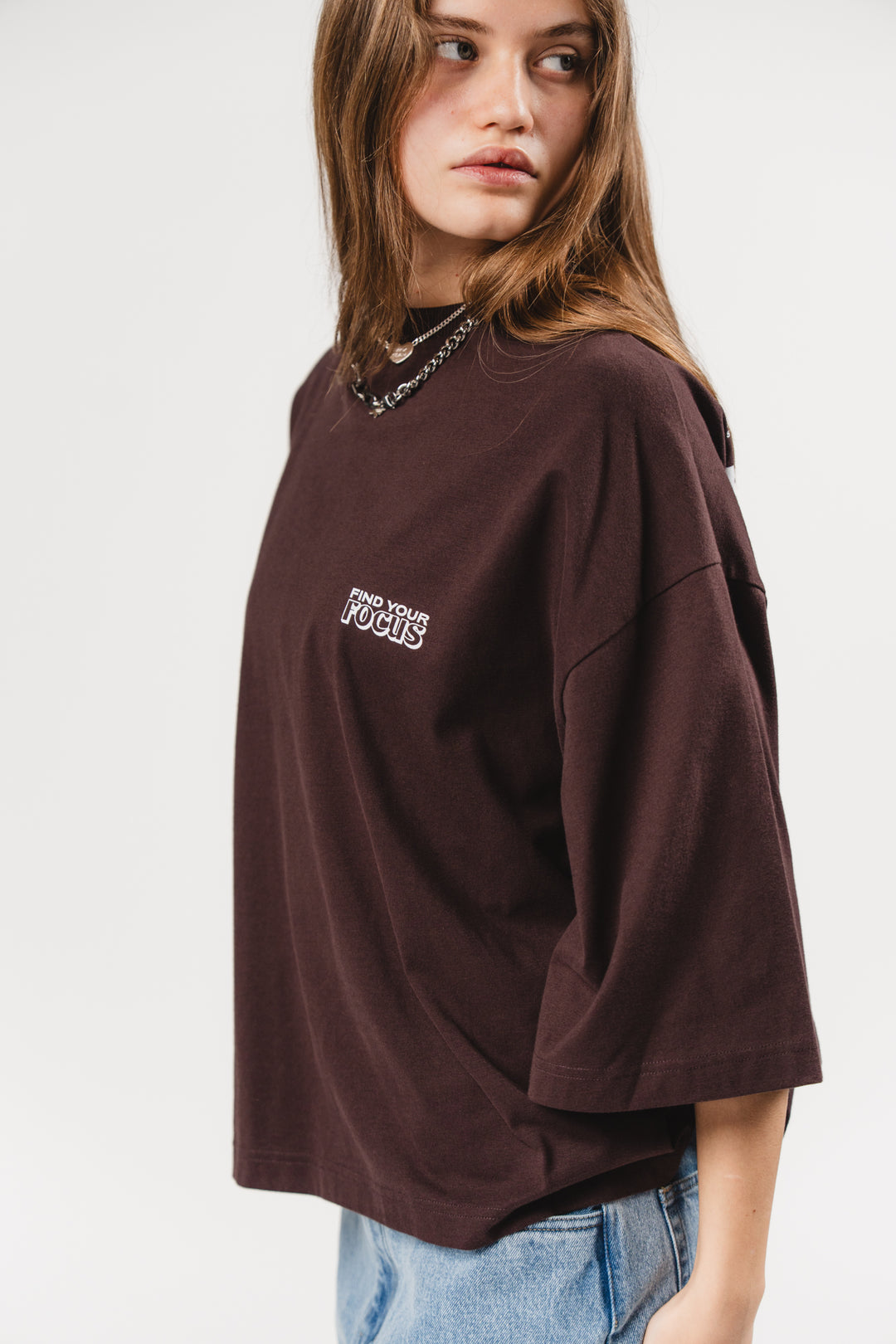 T-Shirt Cropped Brown - Karo Kauer Label