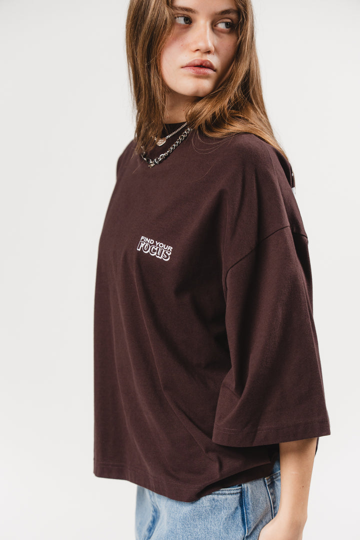 T-Shirt Cropped Brown - Karo Kauer Label